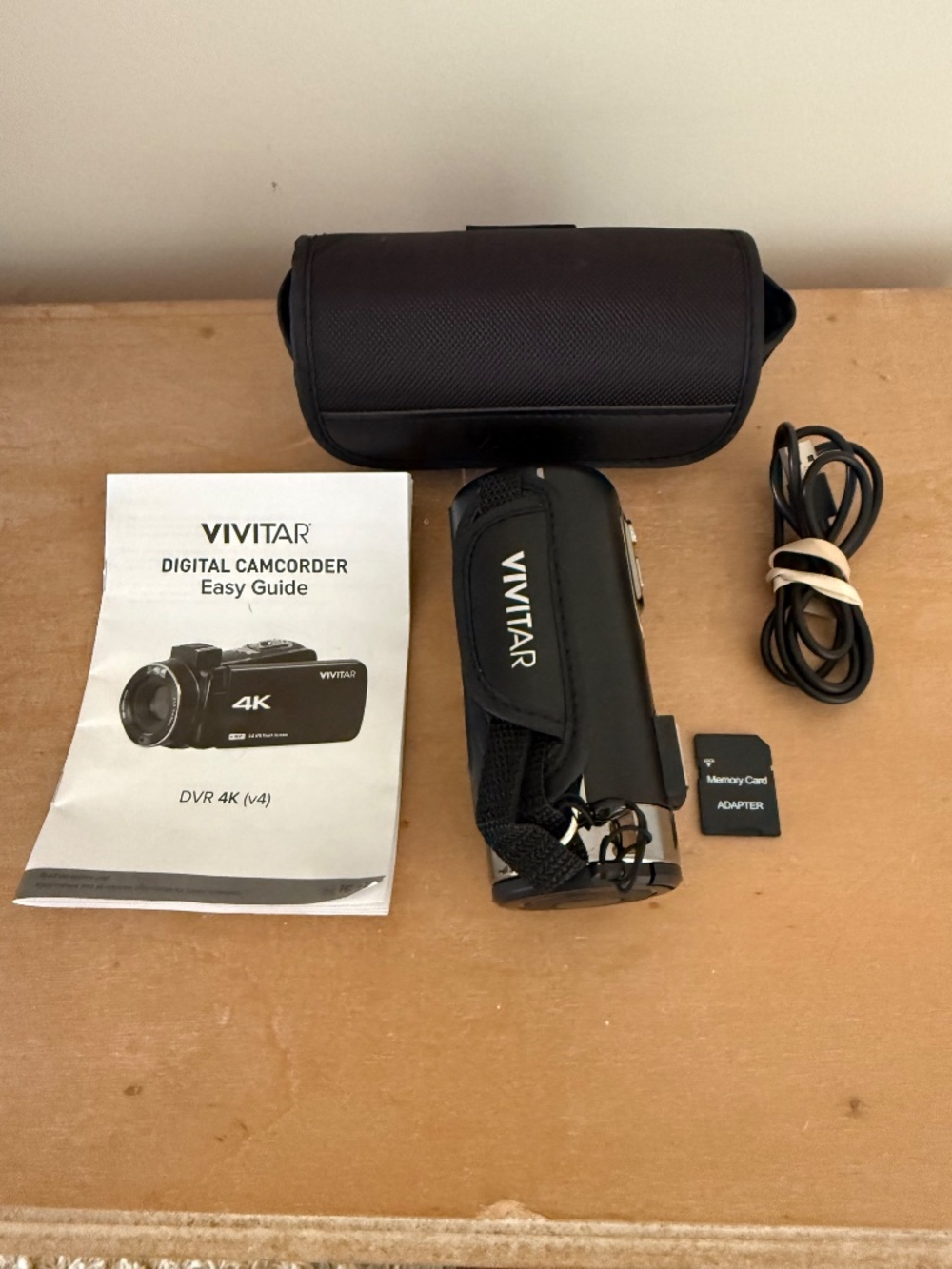 Vivitar Compact 4K Digital Camcorder - Black - DVR4K-BLK w/Accessories